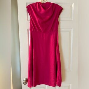 Ann Taylor Petite size 4 fuschia pink satin type dress